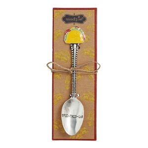 New Mud Pie Yellow Taco Enamel Spoon with Beaded Handle